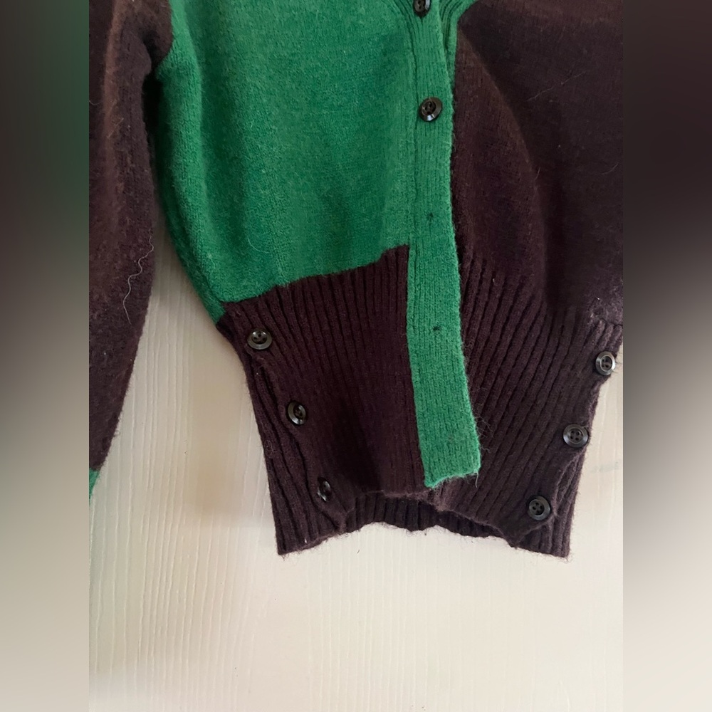 SOLD 💔Anthropologie VTG style wool knit blend letterman collage sweater xs/s - Picture 2 of 10